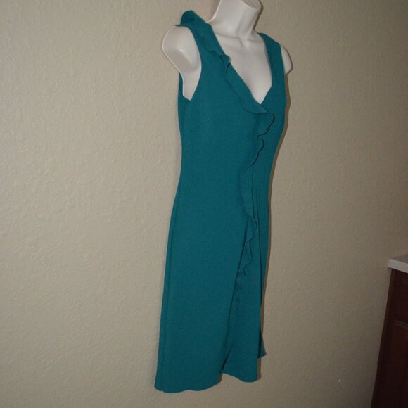 Sz 6 Magid Bernard Green Ruffle Sleeveless Dress - Picture 4 of 7